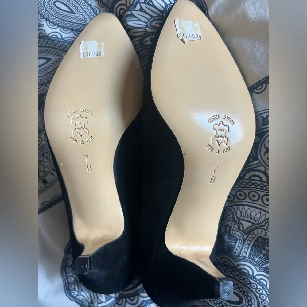 New Vintage Amalfi Monica Made in Italy Womens Pumps Black Suede - Picture 5 of 7
